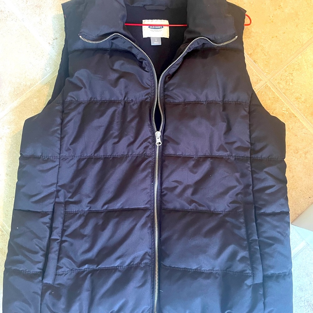 Lg. Old navy, black puffer vest